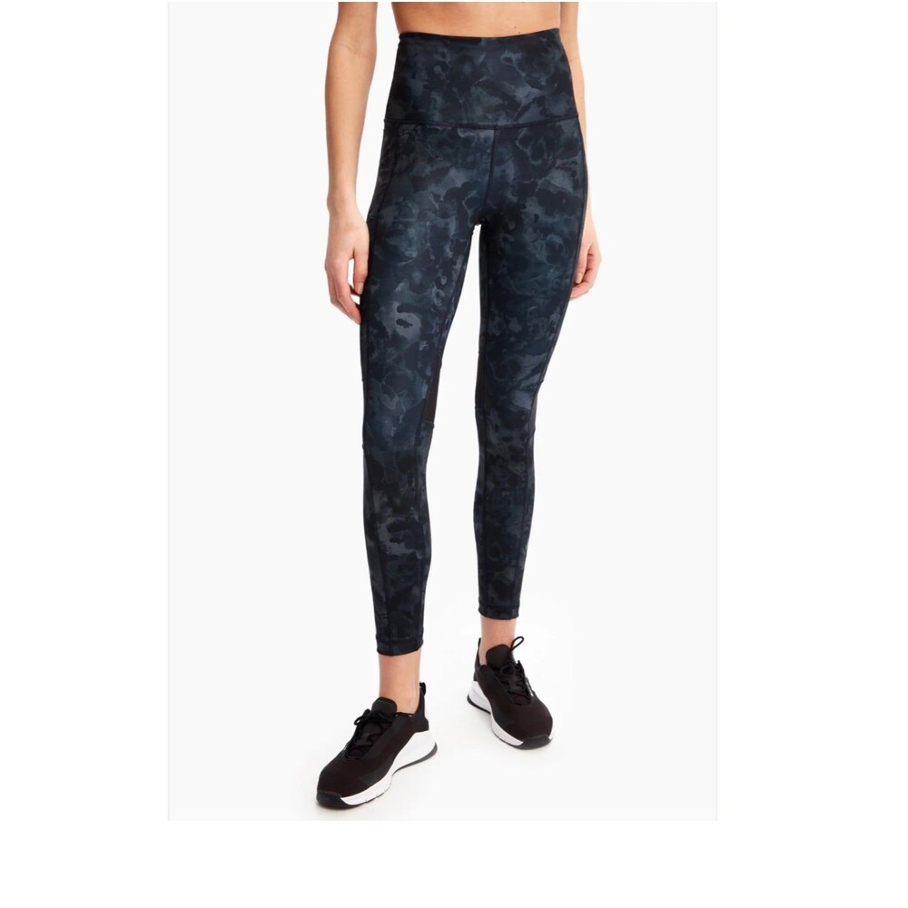 Lole Burst High Waist Ankle Leggings in Black Knickpoint Size M